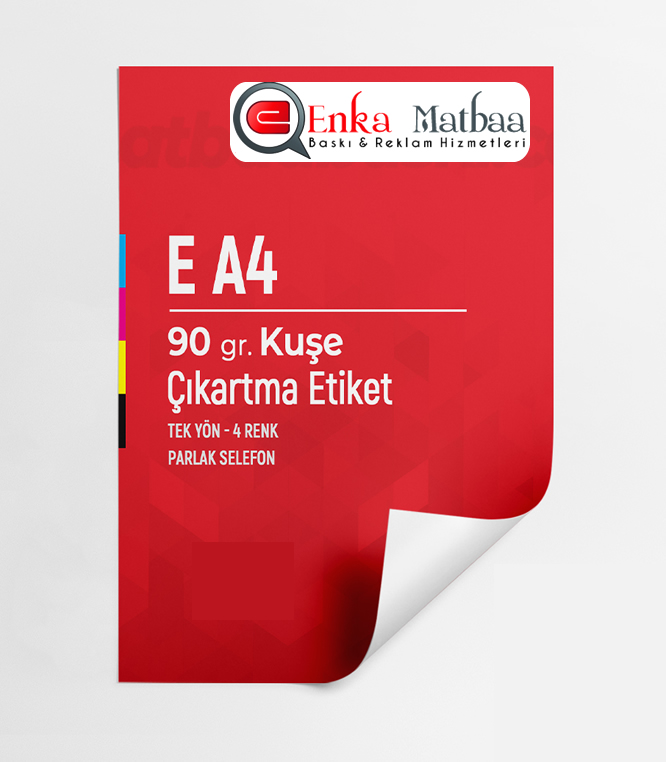 E A4 Çıkartma Etiket - Sticker