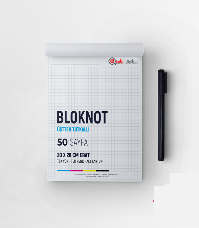 Tutkallı Bloknot 20x28 Cm CMYK